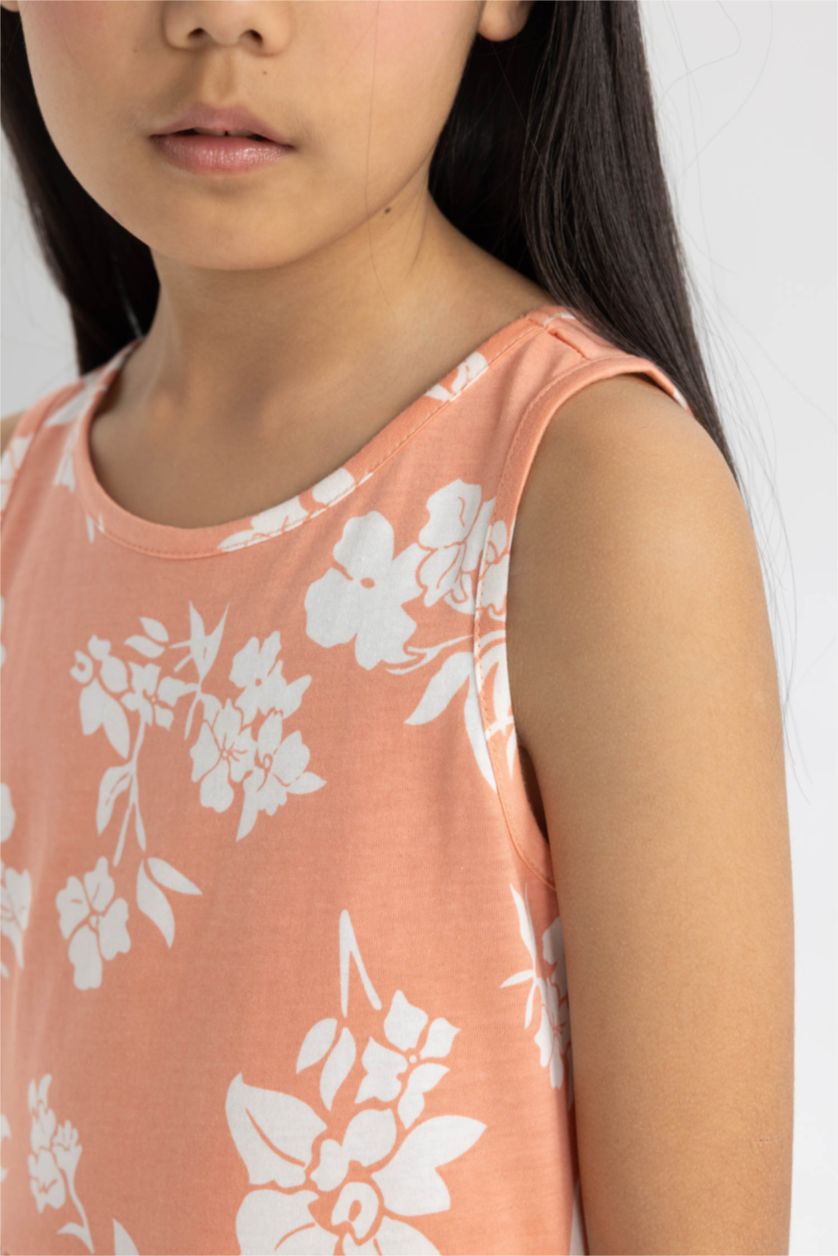 GIRLS & TEENS Light Rose Girl Patterned Sleeveless Dress