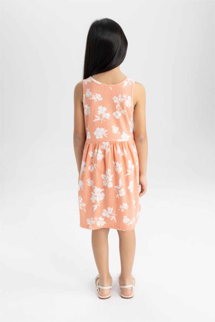 GIRLS & TEENS Light Rose Girl Patterned Sleeveless Dress