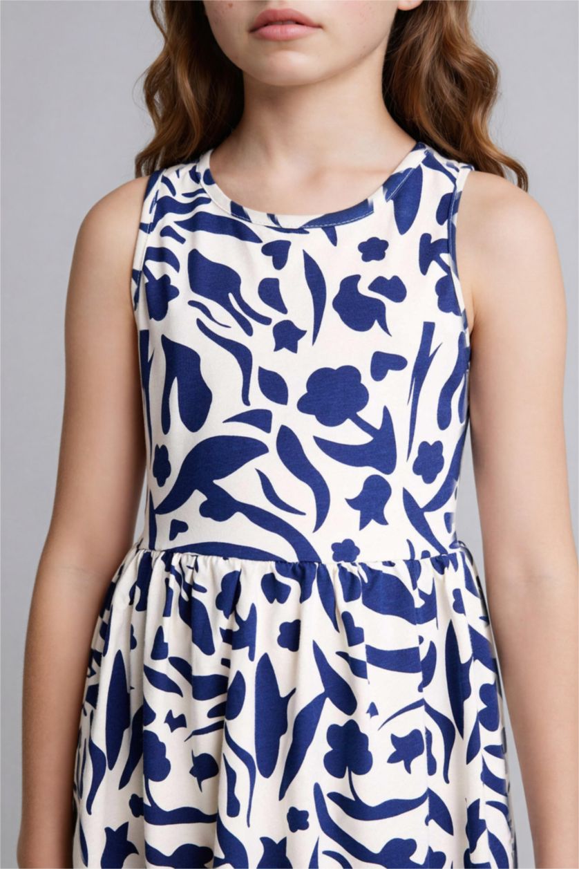 GIRLS & TEENS Indigo Regular Fit Sleeveless Knitted Dress