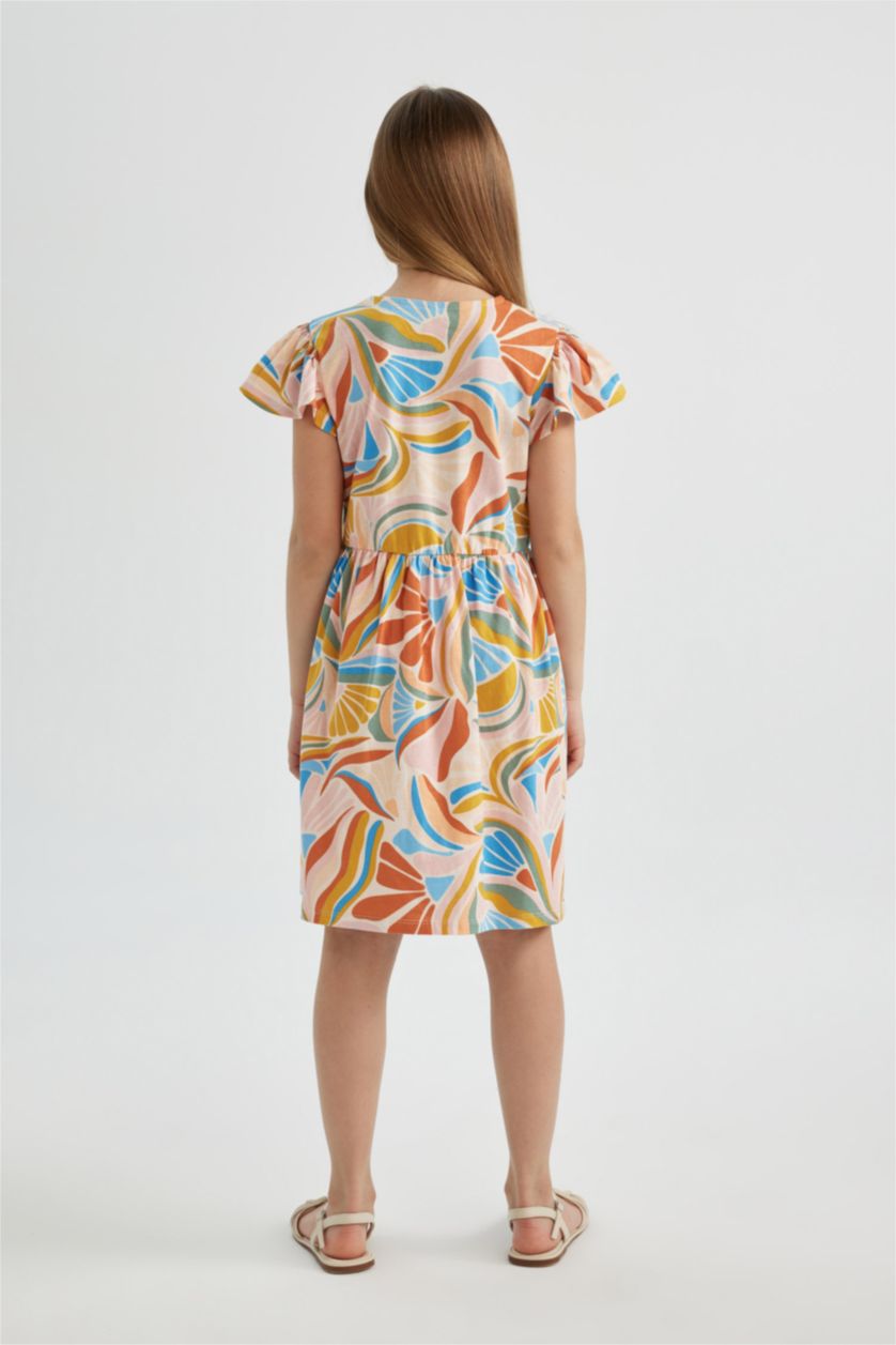 GIRLS & TEENS Light Pink Girl Floral Short Sleeve Dress