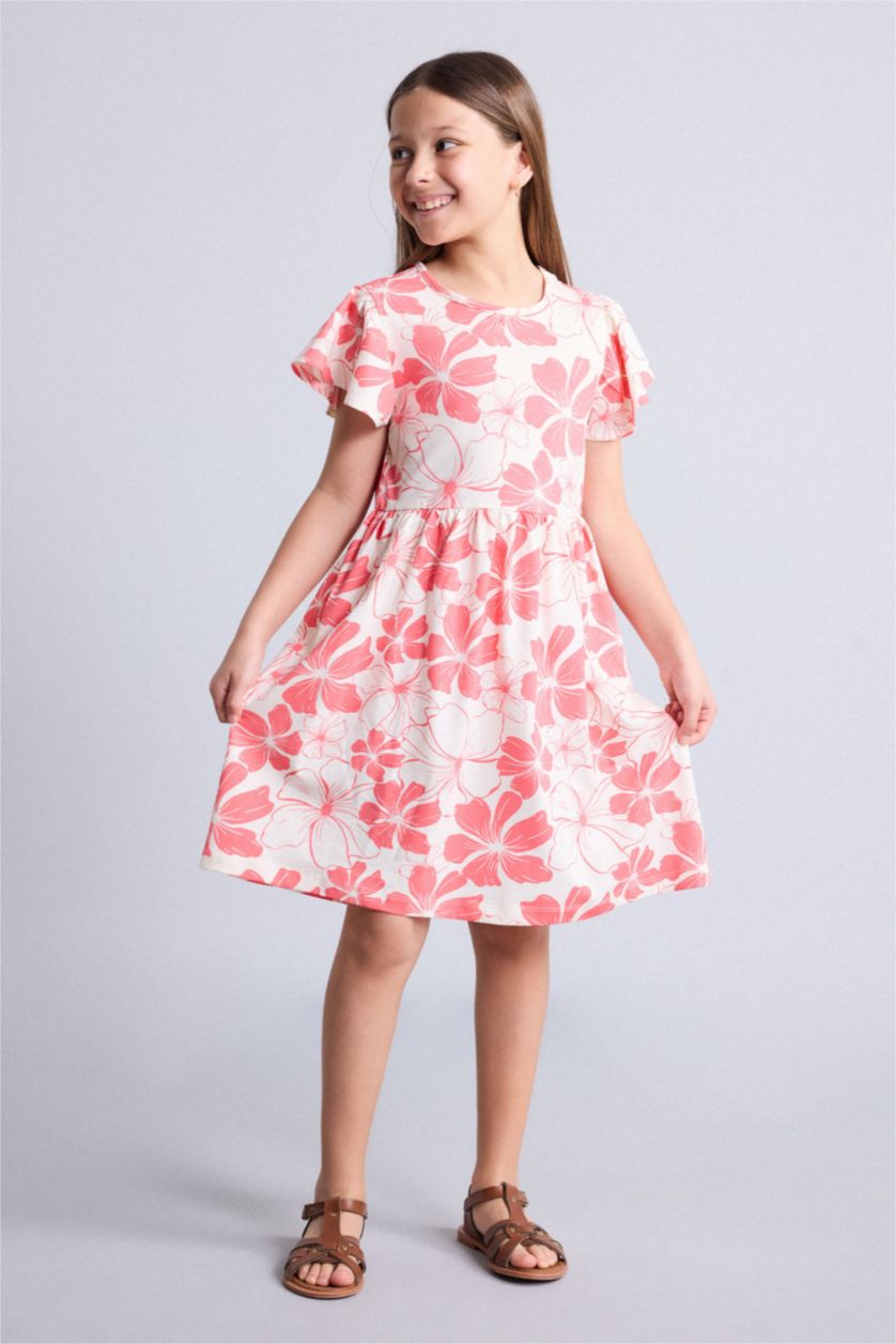GIRLS & TEENS Coral Regular Fit Short Sleeve Knitted Dress