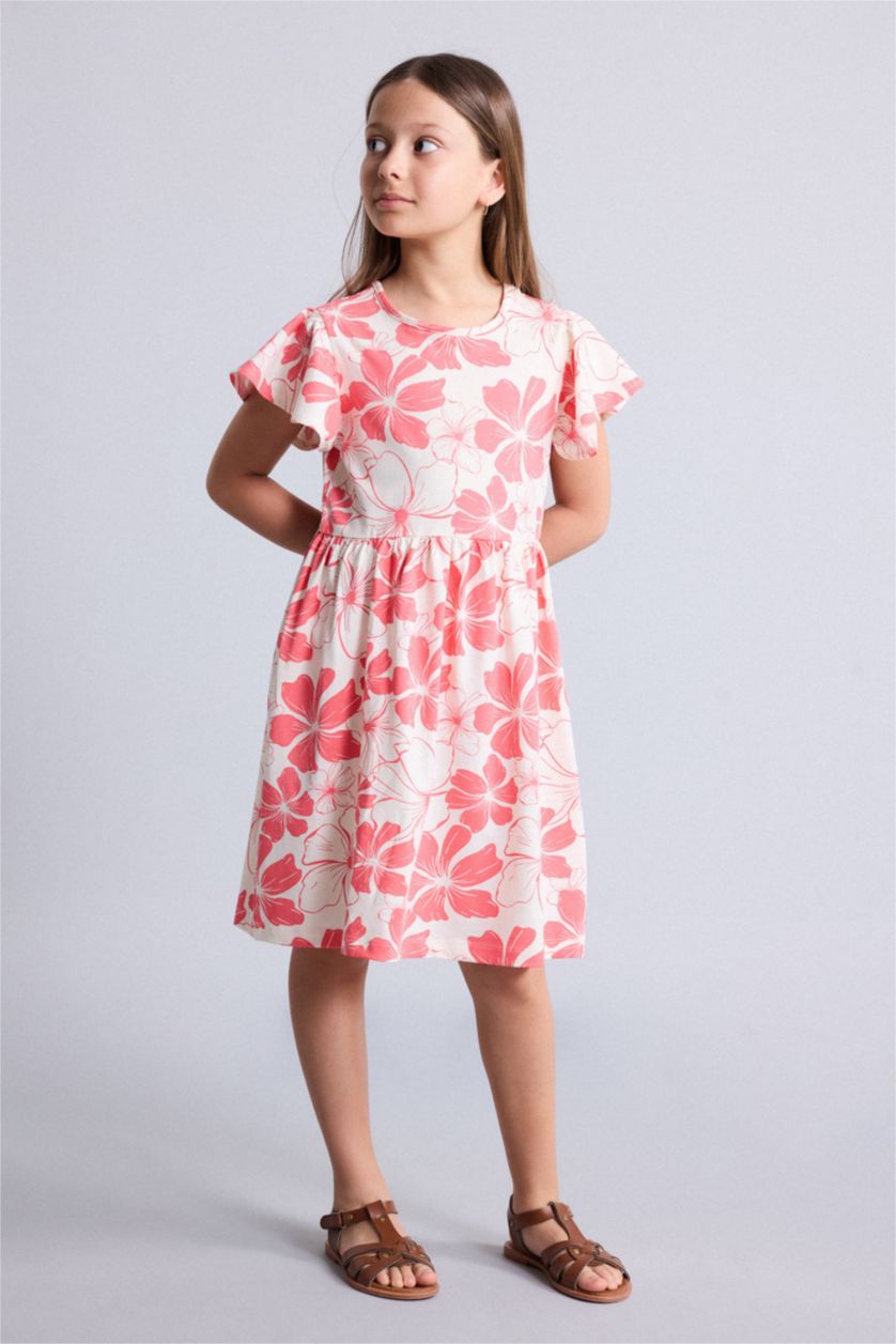 GIRLS & TEENS Coral Regular Fit Short Sleeve Knitted Dress