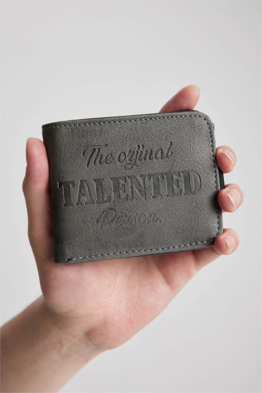 Erkek Gri Erkek Suni Deri Cüzdan