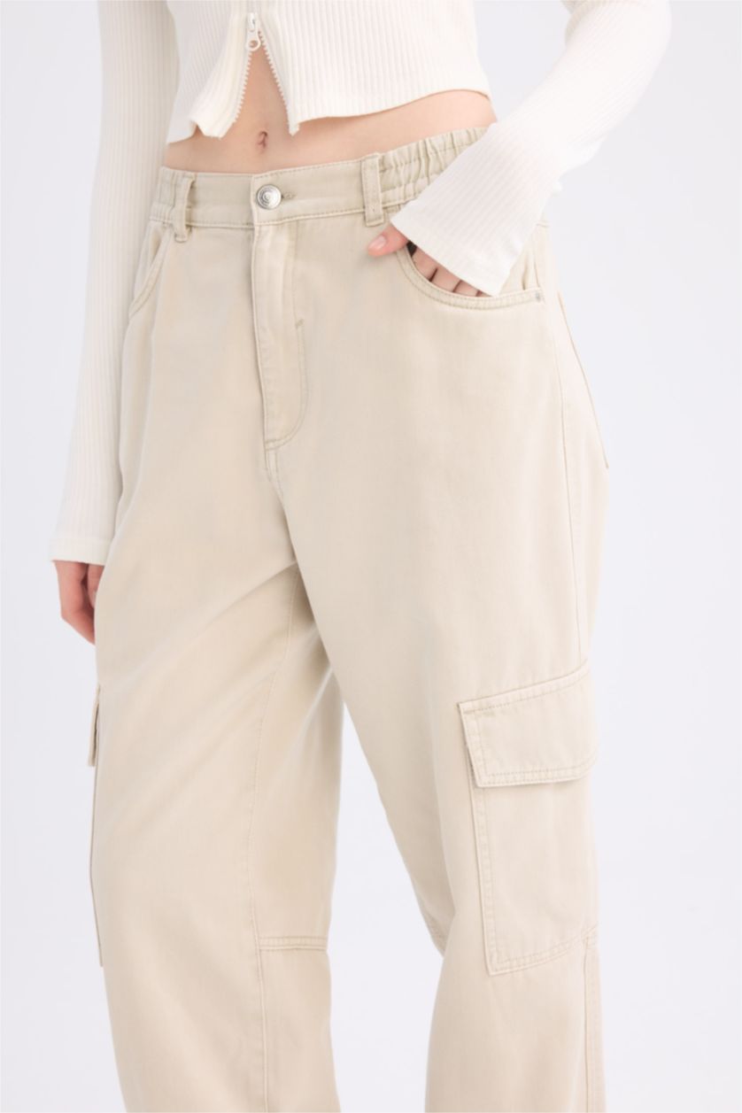 Әйелдерге ашық реңк карго джоггер габардин Шалбар