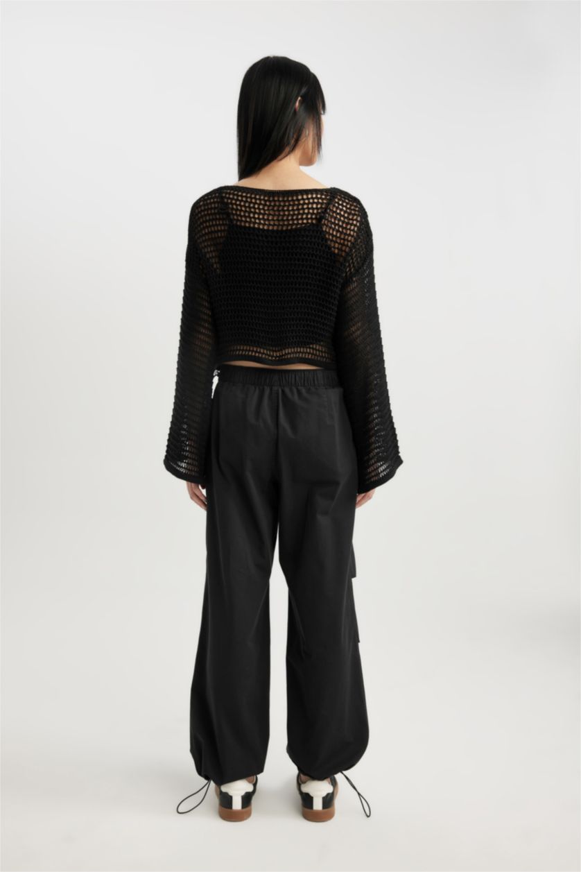 حريمي أسود بنطلون جبردين باراشوت