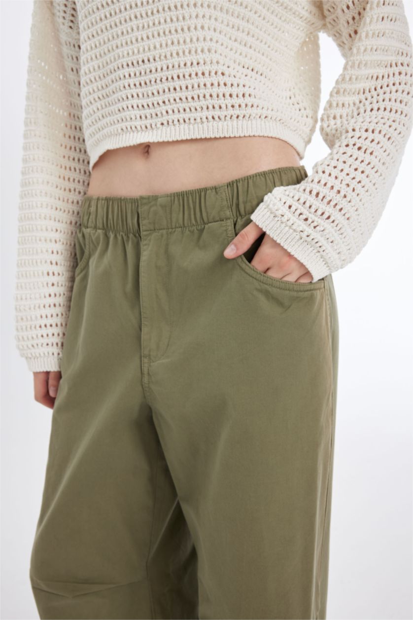 نساء كاكي فاتح سروال باراشوت جبردين