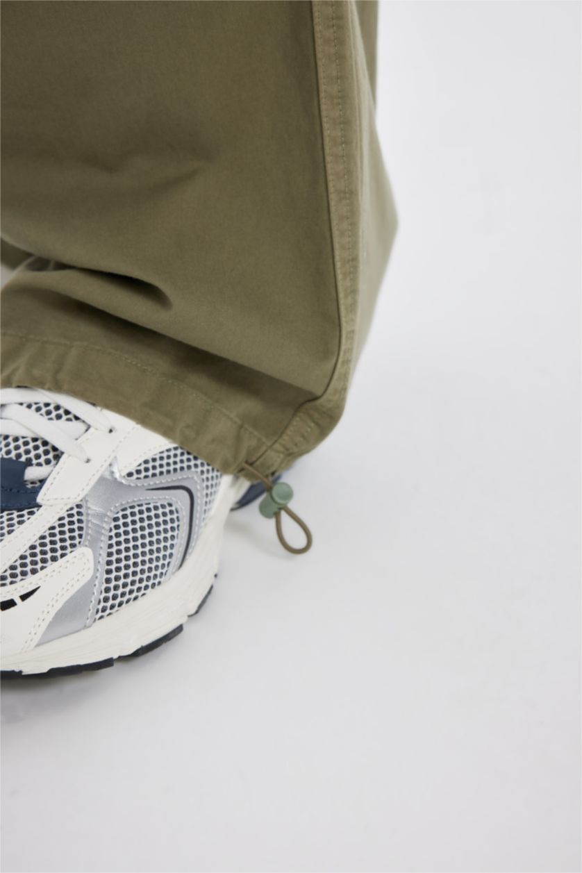 نساء كاكي فاتح سروال باراشوت جبردين