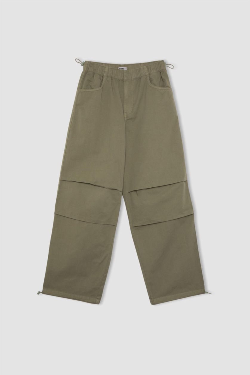 نساء كاكي فاتح سروال باراشوت جبردين