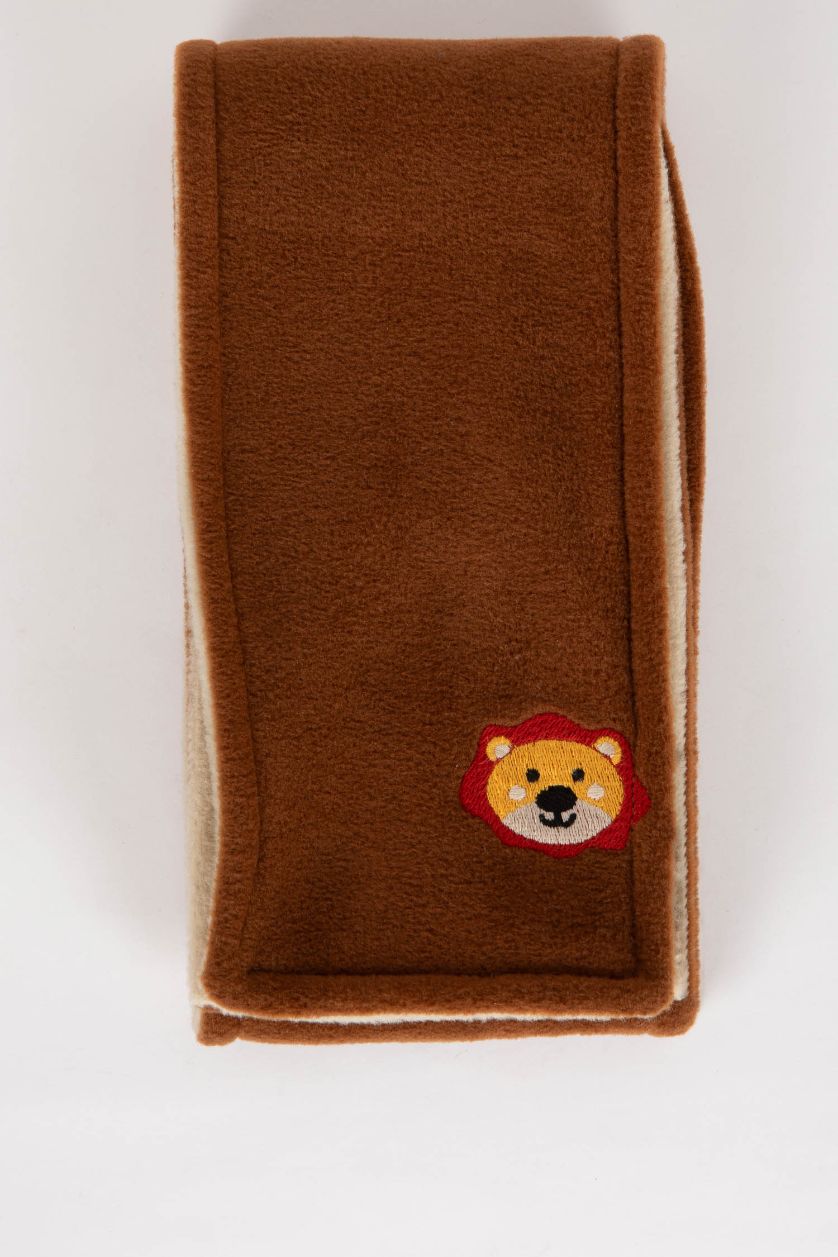 BABY BOY Orange Baby Boy 2 Piece Fleece Scarf Beret Set