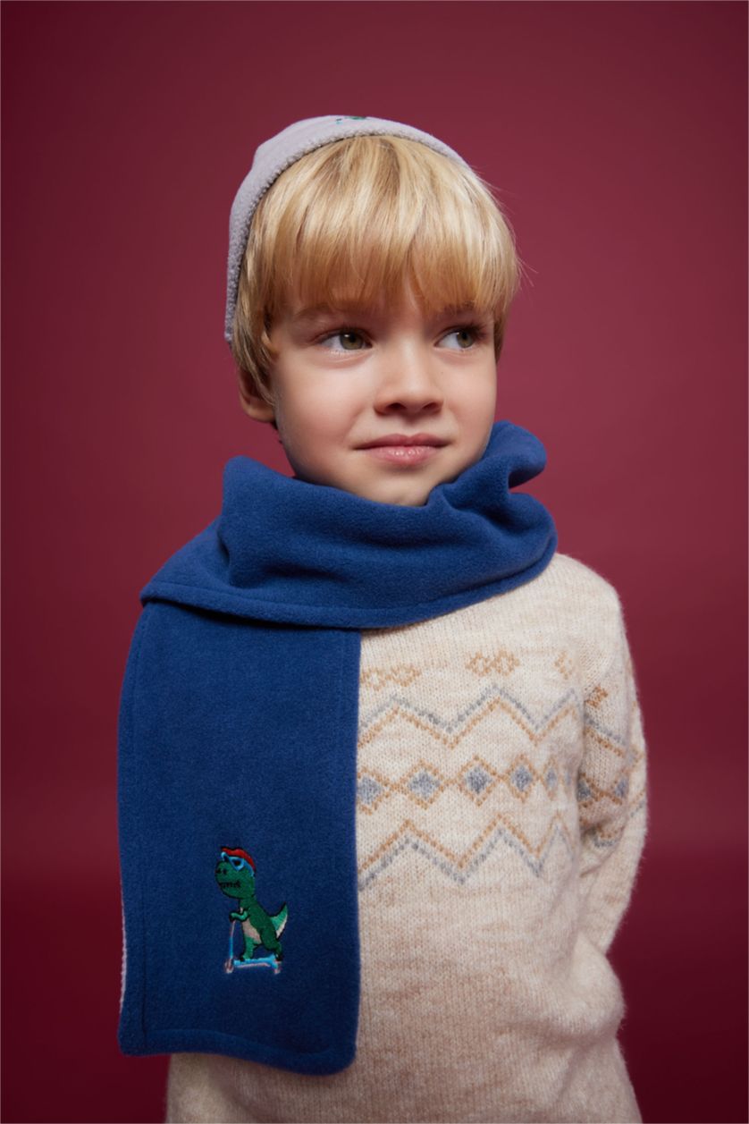 مولود ذكر رمادي طقم سكارف من قطعتين