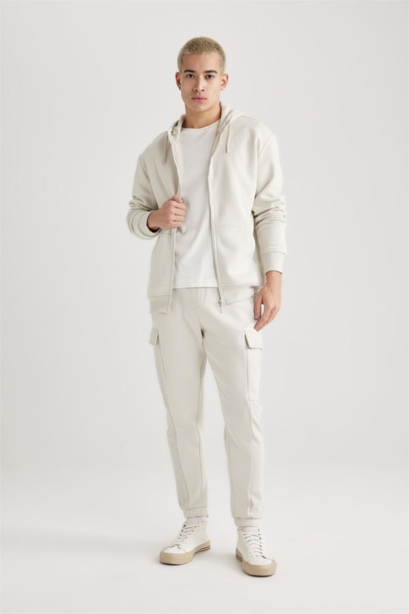 MAN Stone Regular Fit tall hem Fleece Pocket Trousers