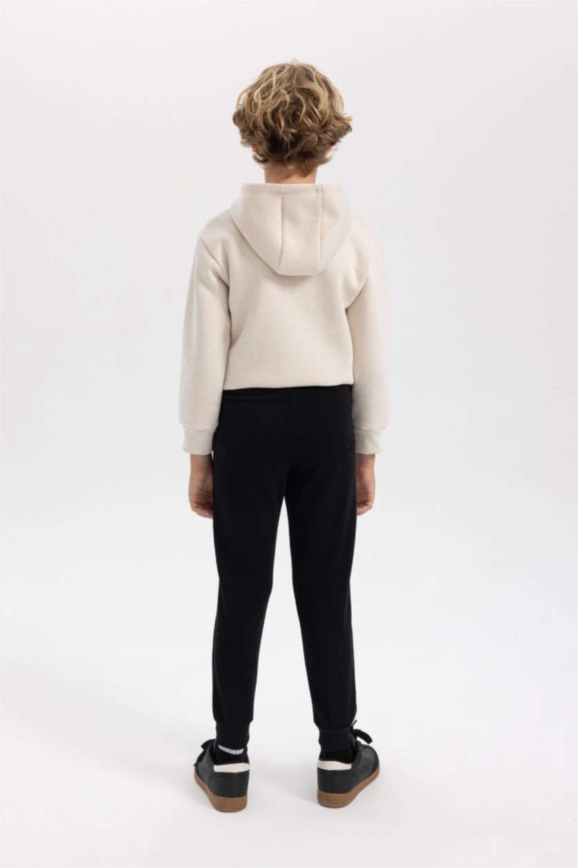 Erkek Çocuk - Genç Erkek Siyah Erkek Çocuk Jogger Beli Bağcıklı Lastikli Paça Cepli Eşofman Altı