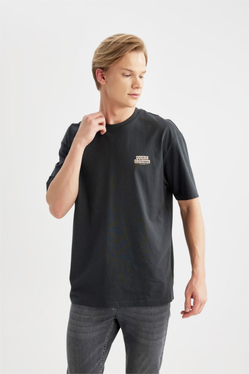 Man Anthracite Comfort Fit Short Sleeve T-Shirt