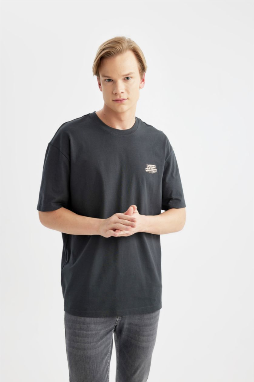 Man Anthracite Comfort Fit Short Sleeve T-Shirt