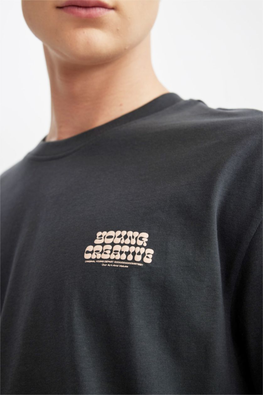 Man Anthracite Comfort Fit Short Sleeve T-Shirt