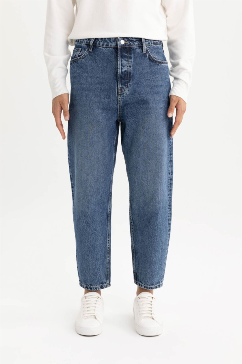 MAN Blue Balloon Fit Trousers