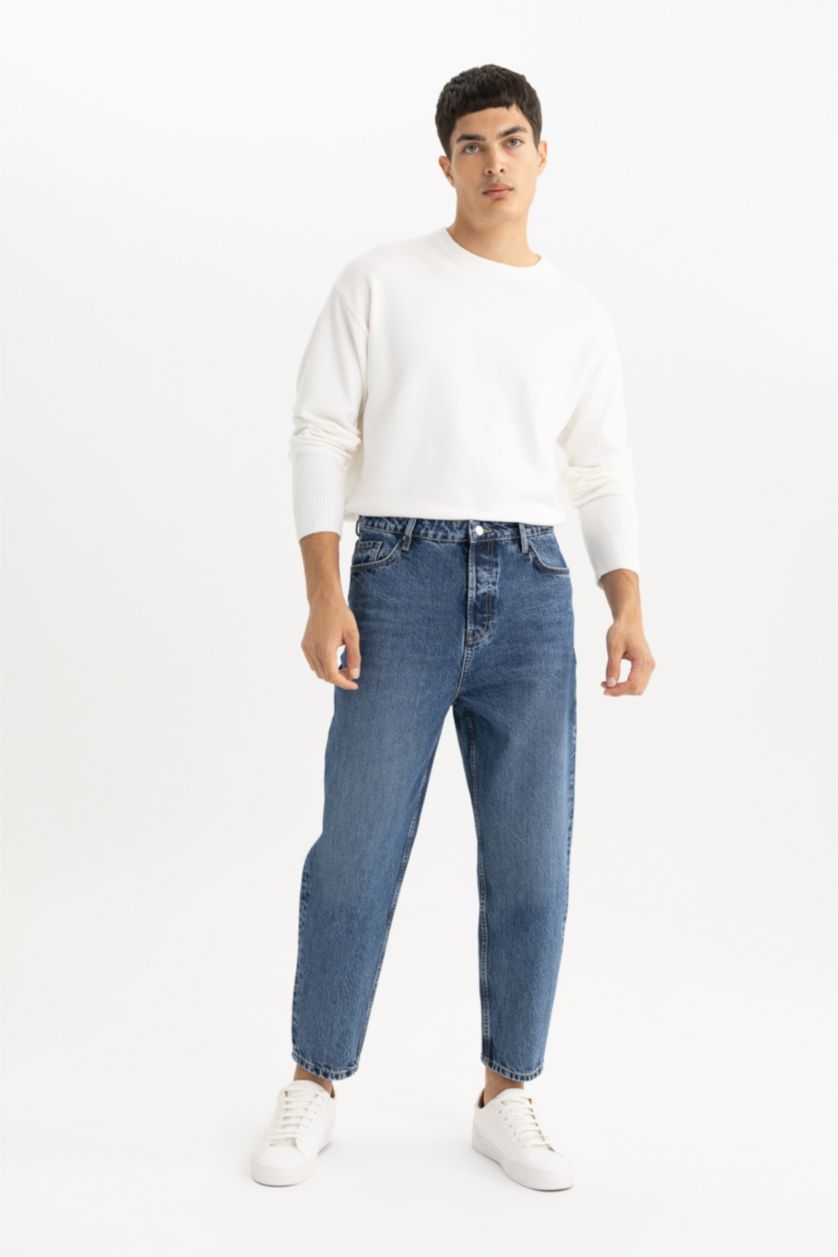 MAN Blue Balloon Fit Trousers