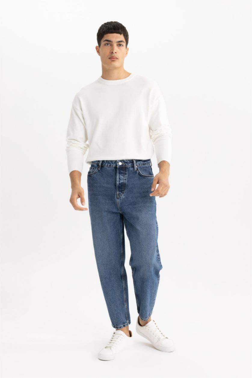 MAN Blue Balloon Fit Trousers