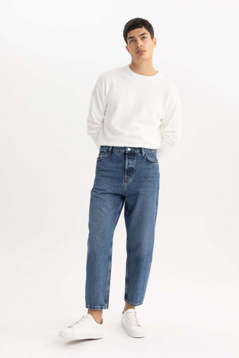MAN Blue Balloon Fit Trousers