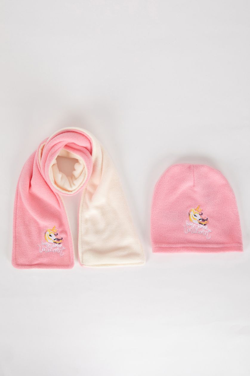 BÉBÉ FILLE Rose Ensemble Écharpe Et Bonnet Pour Bébé Fille - 2 Pièces