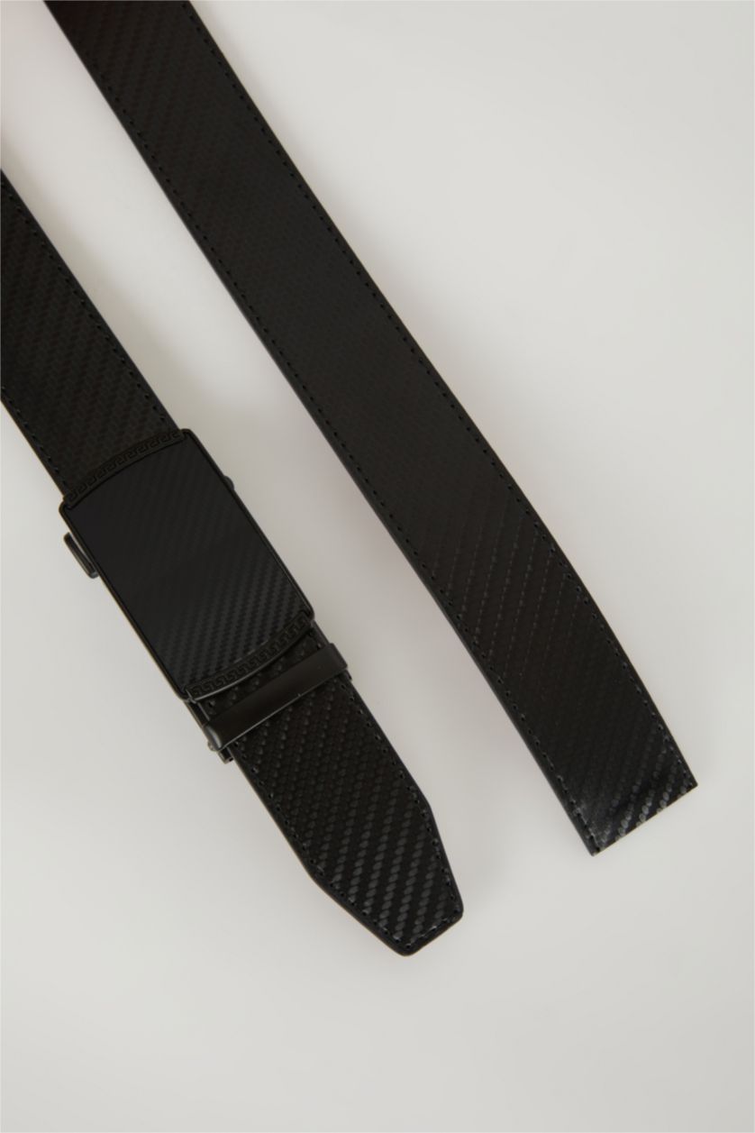 Ерлер қара Ерлерге арналған тікбұрышты тоғалы жасанды былғары джинс белдігі