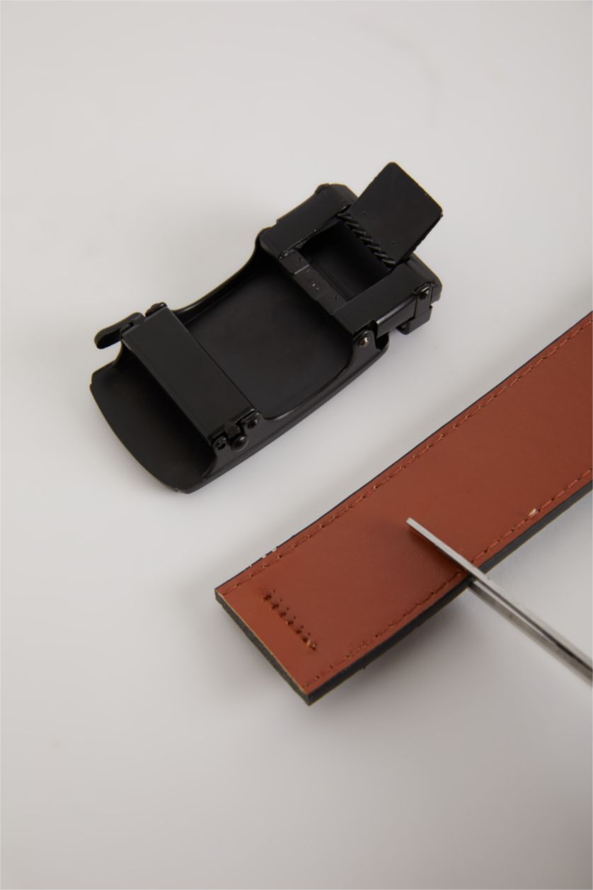 Ерлер қара Ерлерге арналған тікбұрышты тоғалы жасанды былғары джинс белдігі