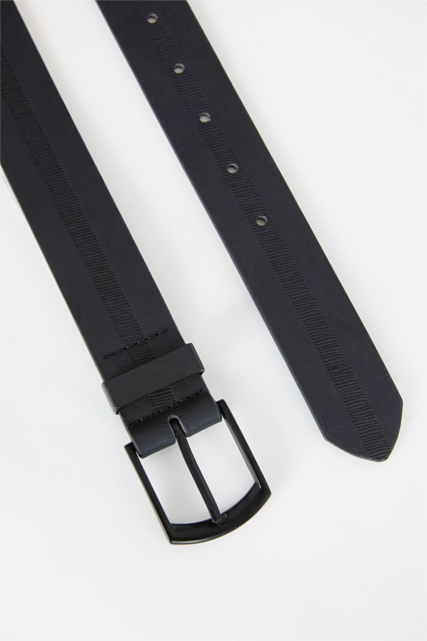 HOMME Noir Ceinture Jean en Similicuir à Boucle Rectangulaire pour Homme