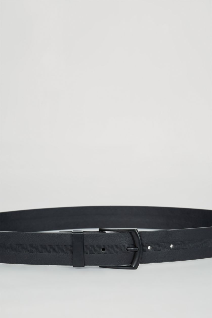 HOMME Noir Ceinture Jean en Similicuir à Boucle Rectangulaire pour Homme