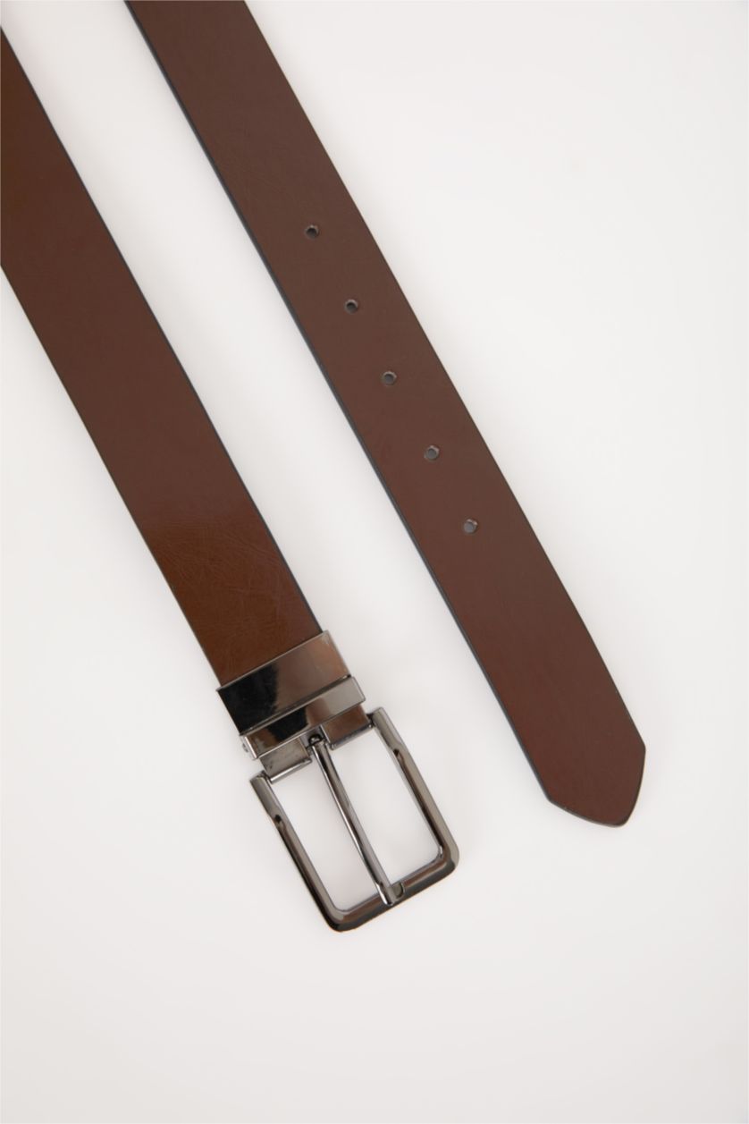 Erkek Karma Erkek Çift Taraflı Toka Suni Deri Çift Taraflı Günlük Kemer