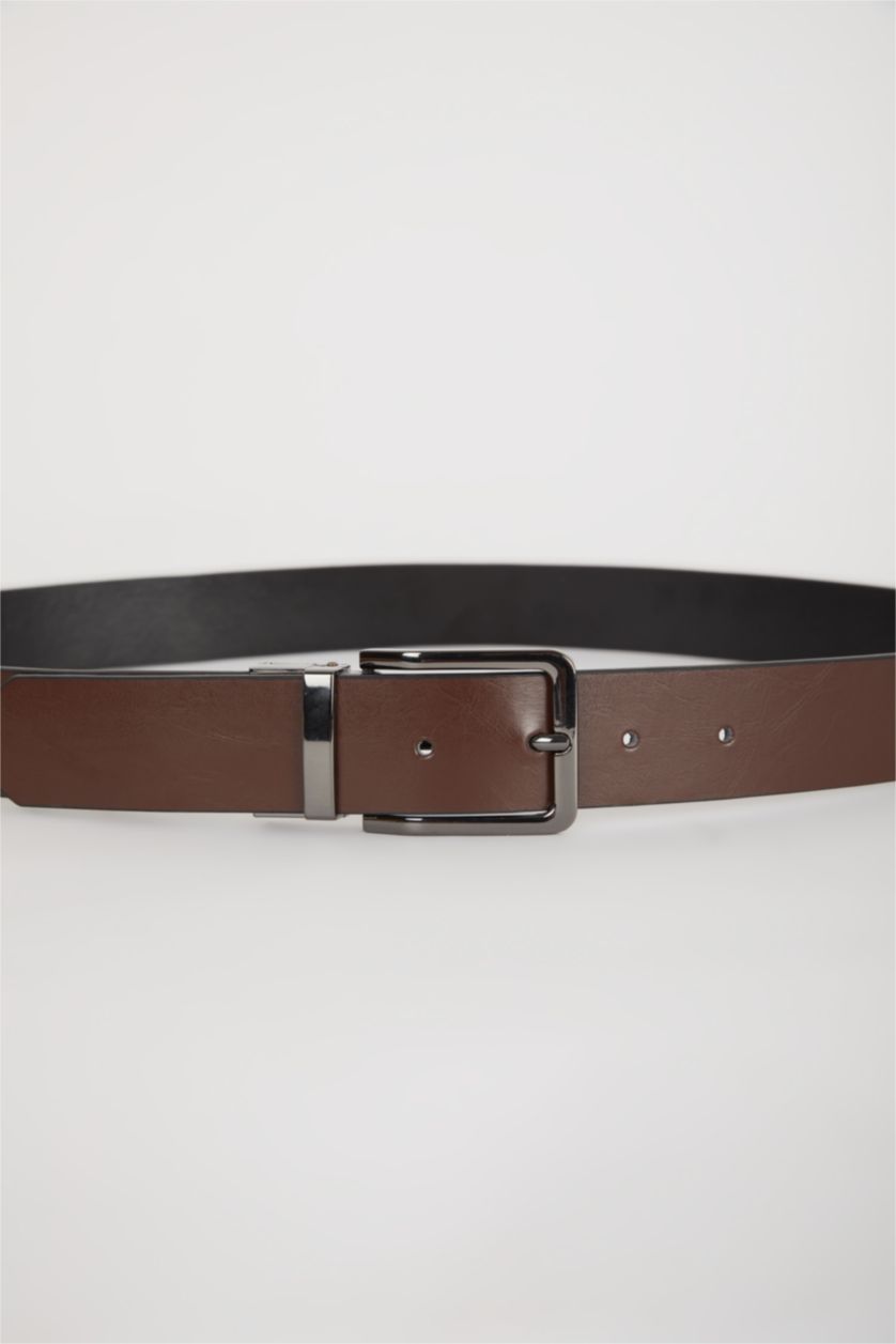 Erkek Karma Erkek Çift Taraflı Toka Suni Deri Çift Taraflı Günlük Kemer