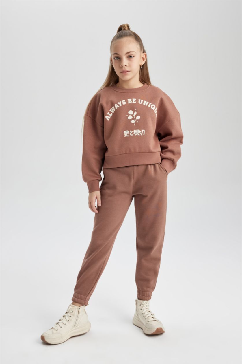 GIRLS & TEENS Light Brown Girl Jogger Thick Jogger Sweatpants
