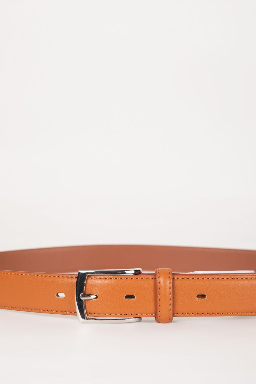 Erkek Taba Erkek Dikdörtgen Toka Suni Deri Günlük Kemer