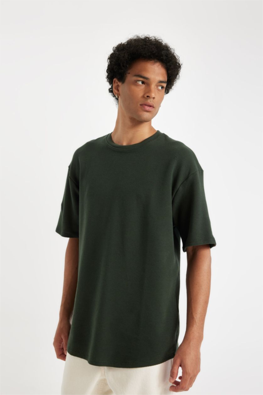 Man Khaki Comfort Fit Short Sleeve T-Shirt