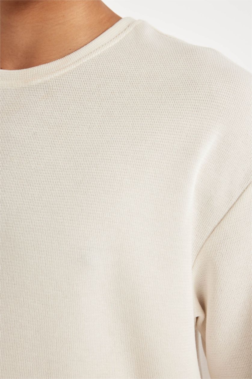 Erkek Kum Comfort Regular Fit Rahat Kesim Bisiklet Yaka Kısa Kollu Ağır Kumaş Basic Düz Tişört