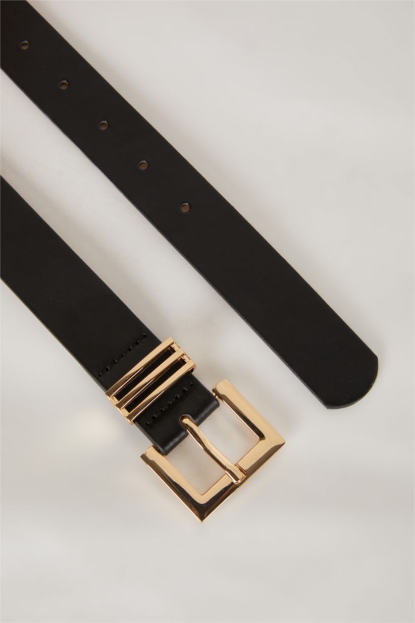 FEMME Noir Ceinture en Similicuir classique pour Femme