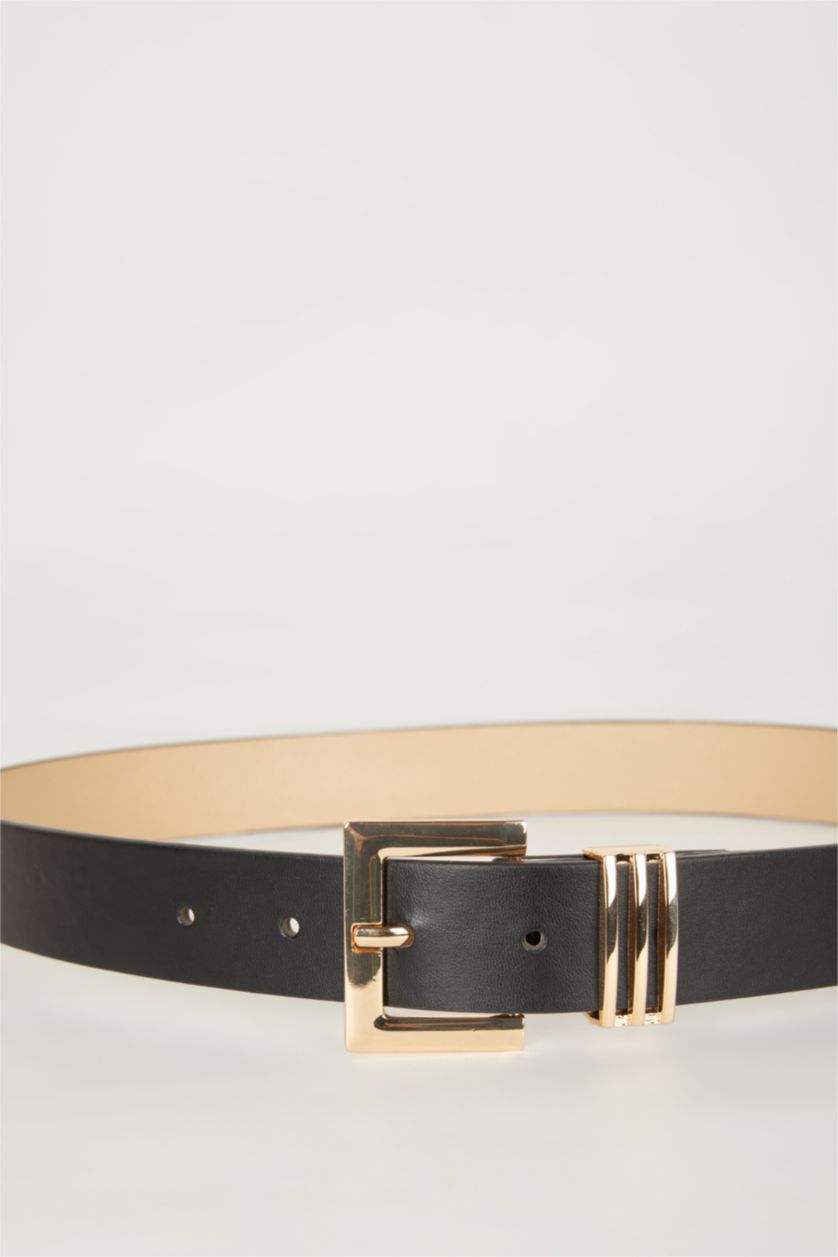 FEMME Noir Ceinture en Similicuir classique pour Femme