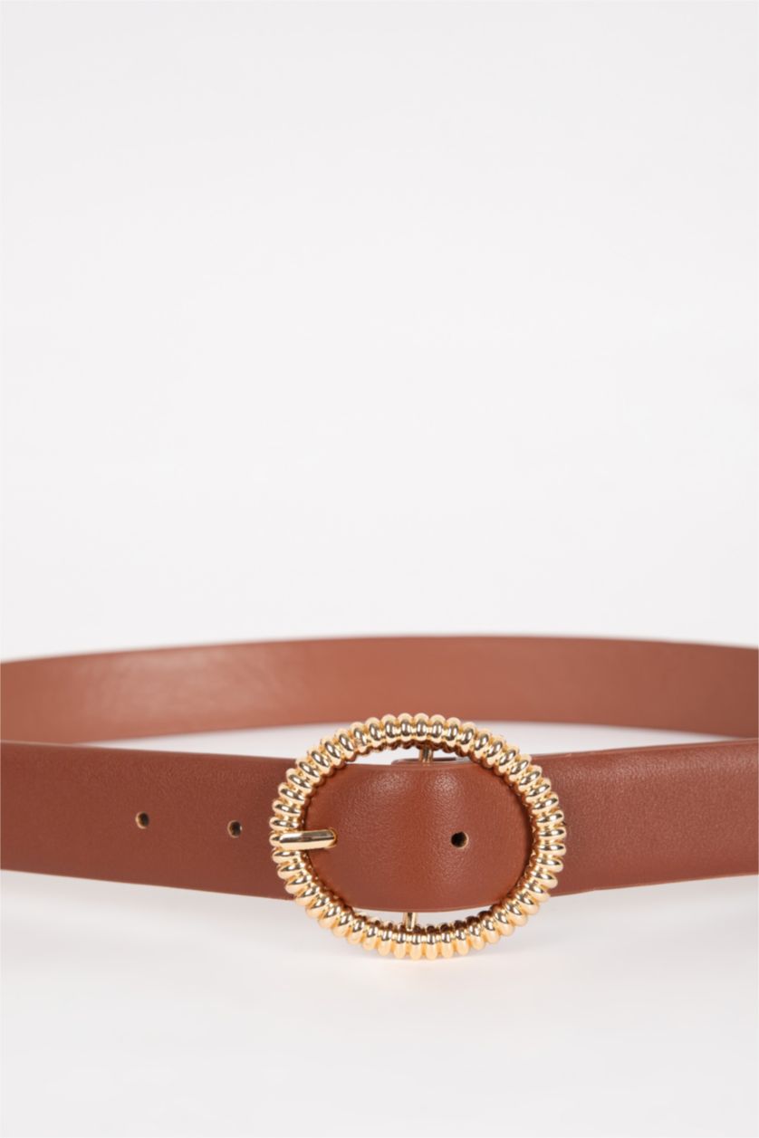 Kadın Taba Kadın Oval Toka Suni Deri Jean Kemeri