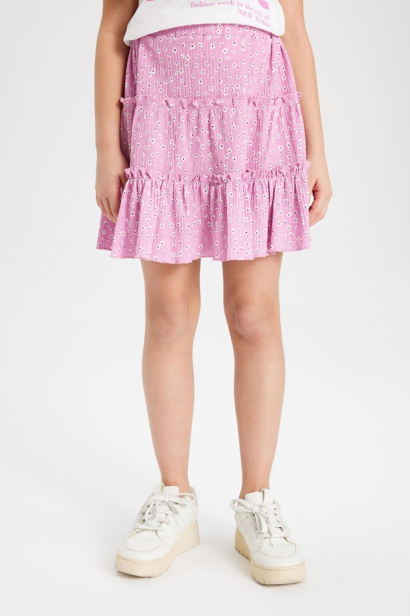 GIRLS & TEENS Pink Girl Regular Fit Knitted Skirt