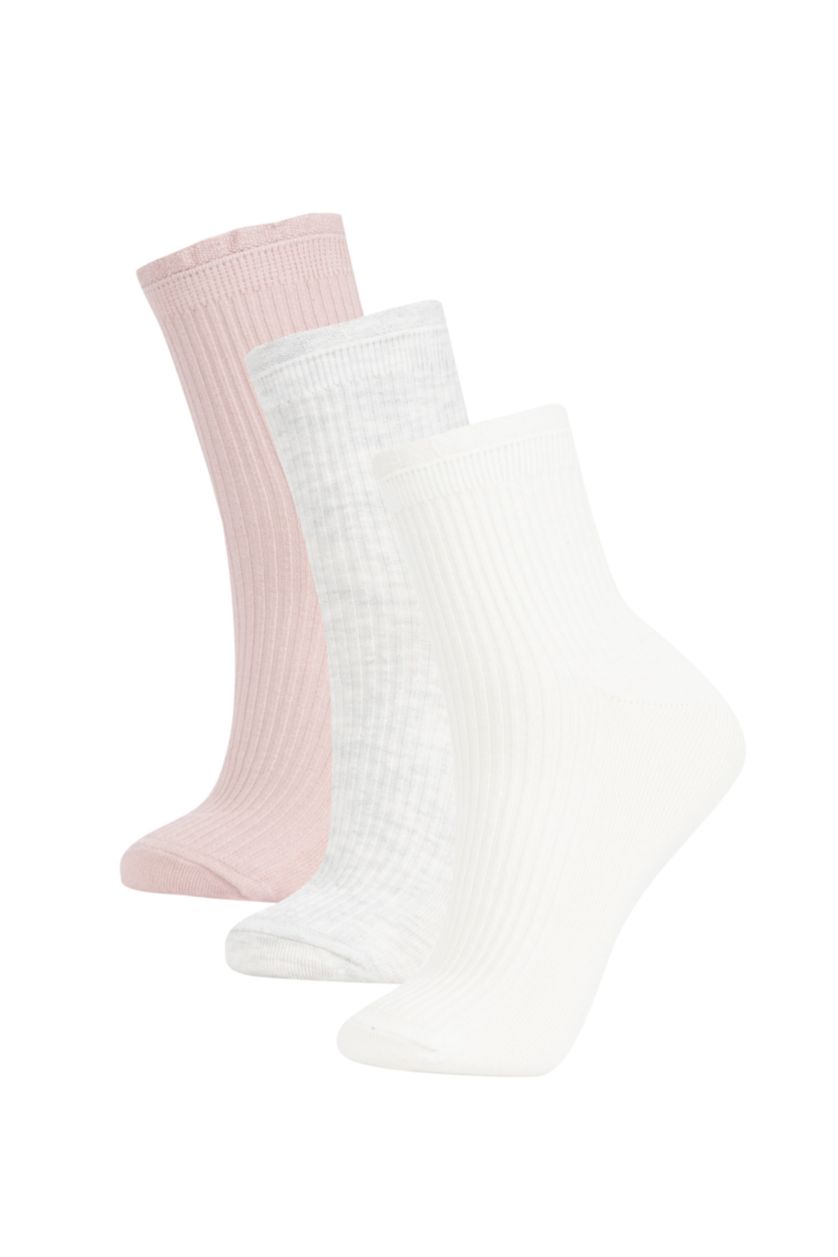 Kadın Karma Kadın 3'lü Pamuklu Soket Çorap