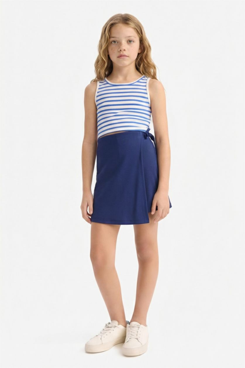 Kız Çocuk - Genç Kız Lacivert Basic Düz Şort Etek Kız Çocuk