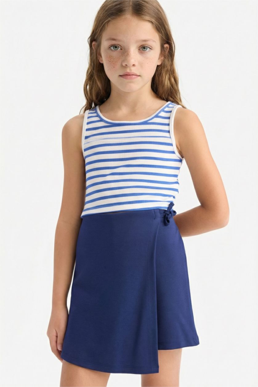 Kız Çocuk - Genç Kız Lacivert Basic Düz Şort Etek Kız Çocuk