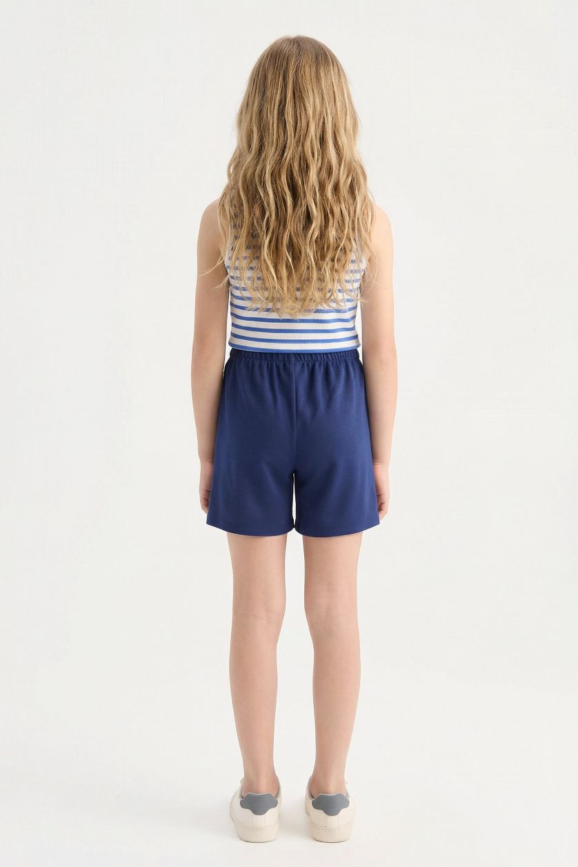 Kız Çocuk - Genç Kız Lacivert Basic Düz Şort Etek Kız Çocuk