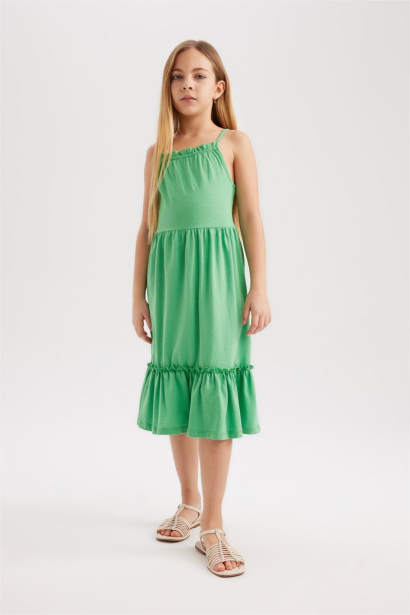 FILLES Vert Robe En Tricot Sans Manches