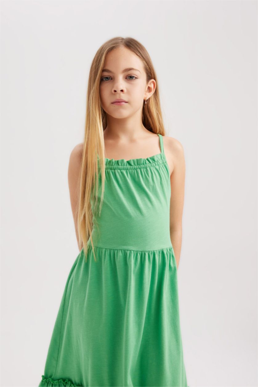 FILLES Vert Robe En Tricot Sans Manches