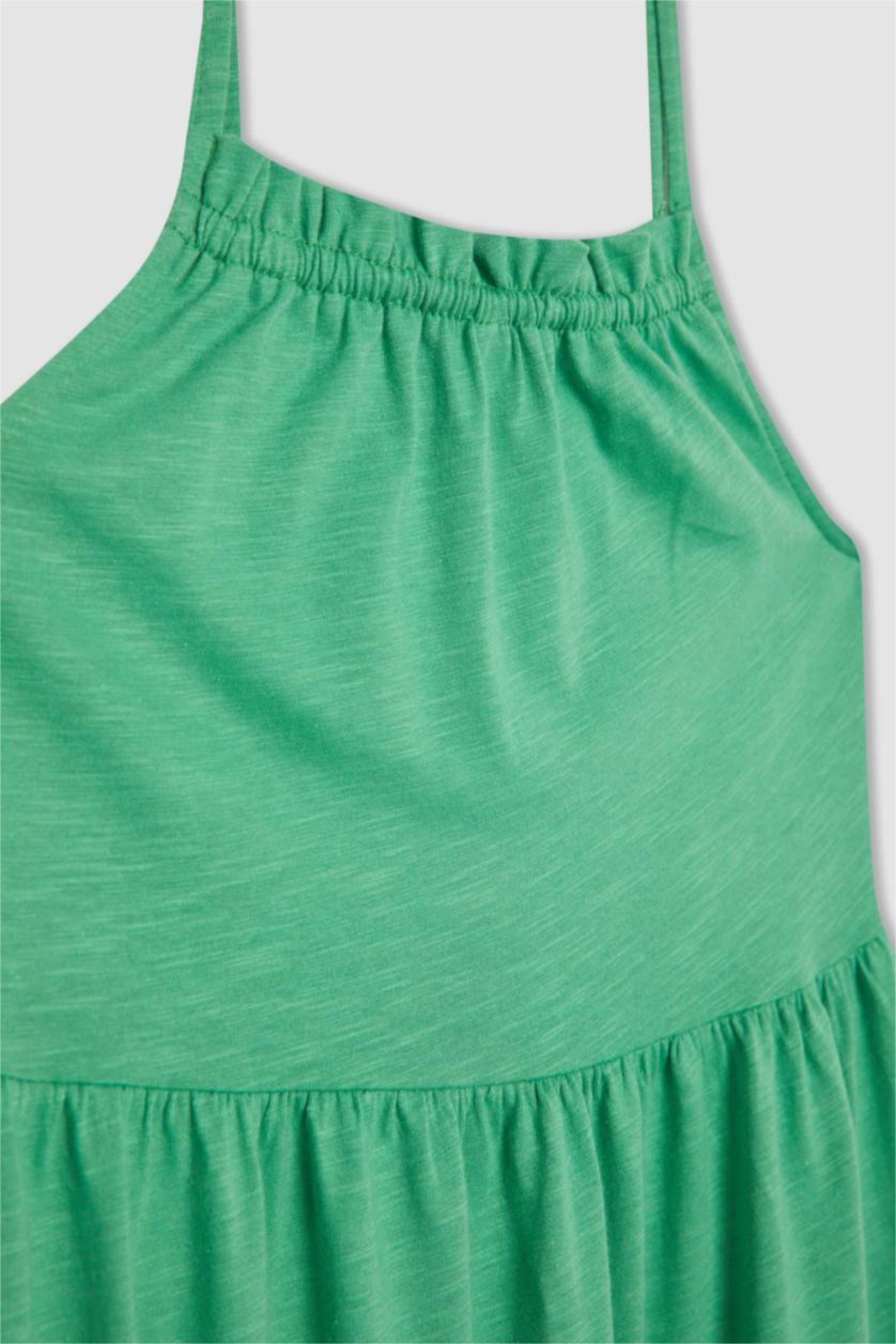 FILLES Vert Robe En Tricot Sans Manches