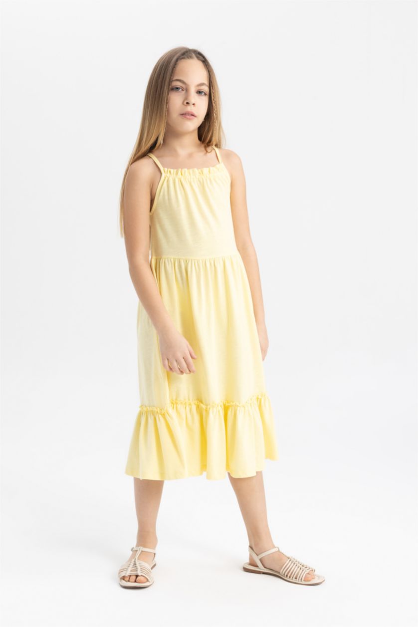 GIRLS & TEENS Yellow Girl Strappy Dress