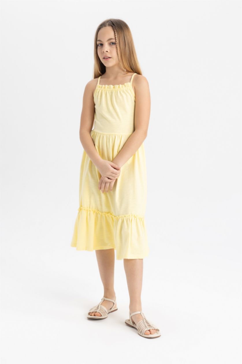 GIRLS & TEENS Yellow Girl Strappy Dress