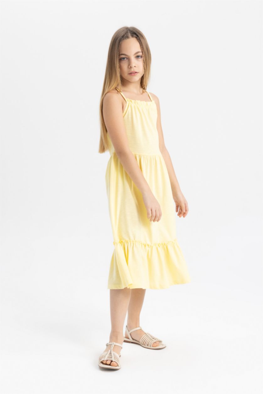 GIRLS & TEENS Yellow Girl Strappy Dress