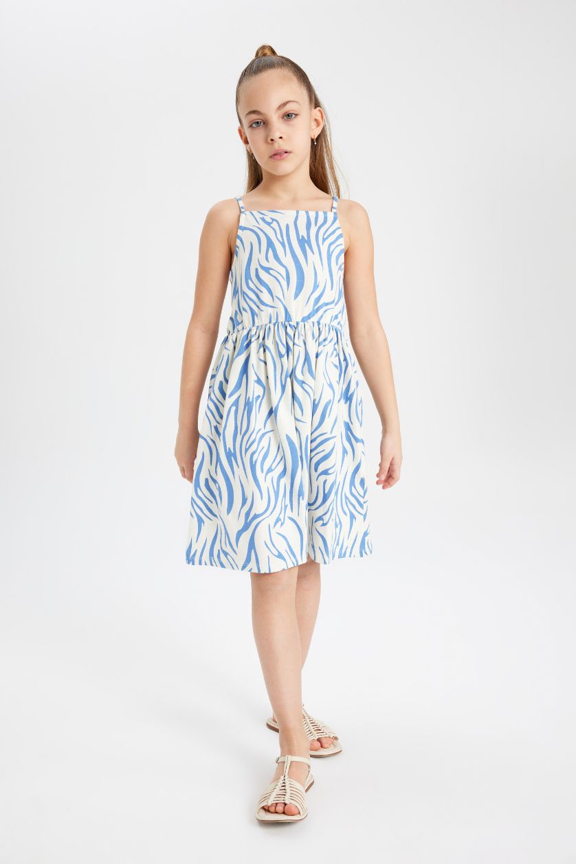 GIRLS & TEENS Ecru Regular Fit Sleeveless Knitted Dress