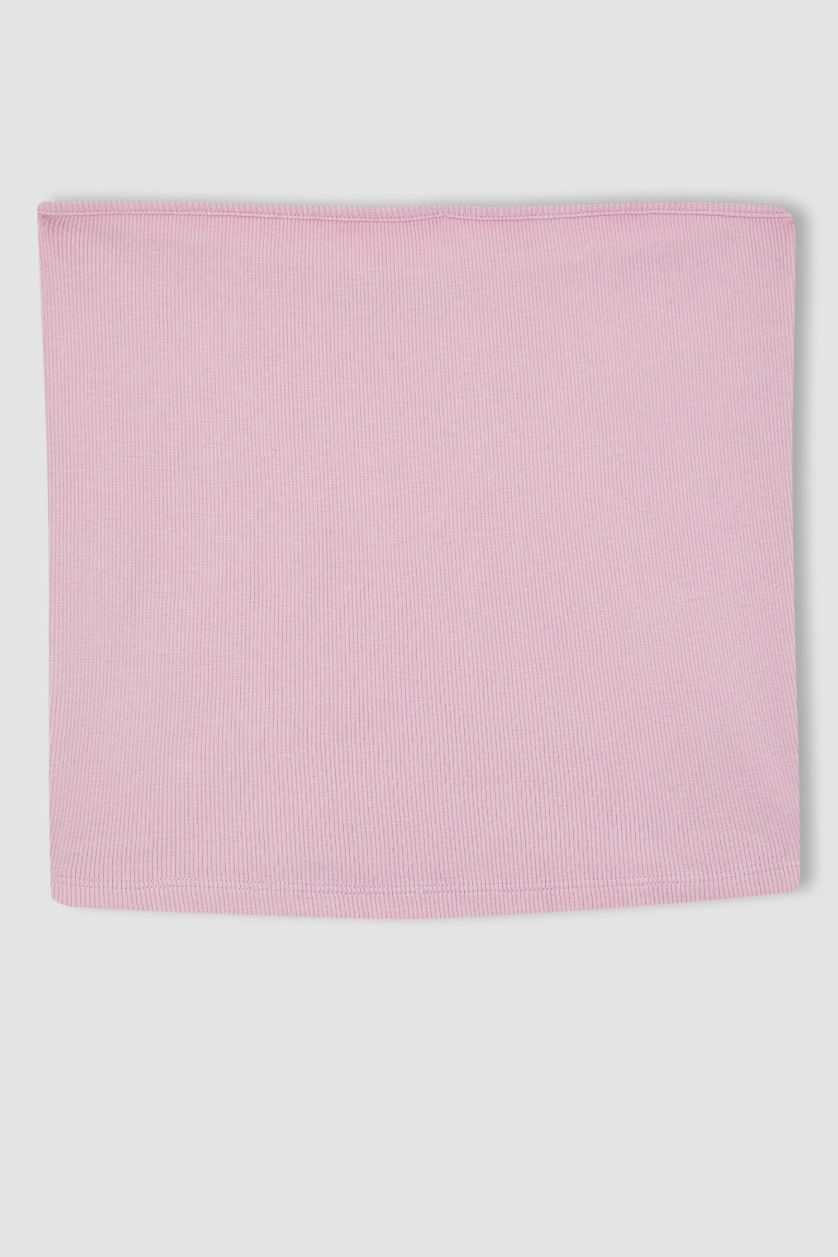 Kadın Pembe Coool Fitted Fitilli Kaşkorse Yıkamalı Soluk Efektli Straplez Atlet